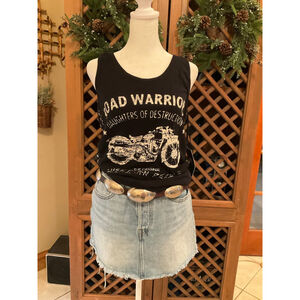 NWT Rock & Republic Graphic Biker Rocker Studded Large Motorcycle Tank Top